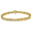 10K Yellow Gold Plated Sterling Silver Diamond S Link Bracelet - 7"