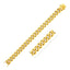 Bracelet en chaîne curb poli large en or jaune 14 carats