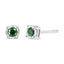 Pendientes de Stud de Diamante Verde en Plata de Ley