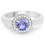 1.05 Carat Genuine Tanzanite and White Topaz Sterling Silver Ring