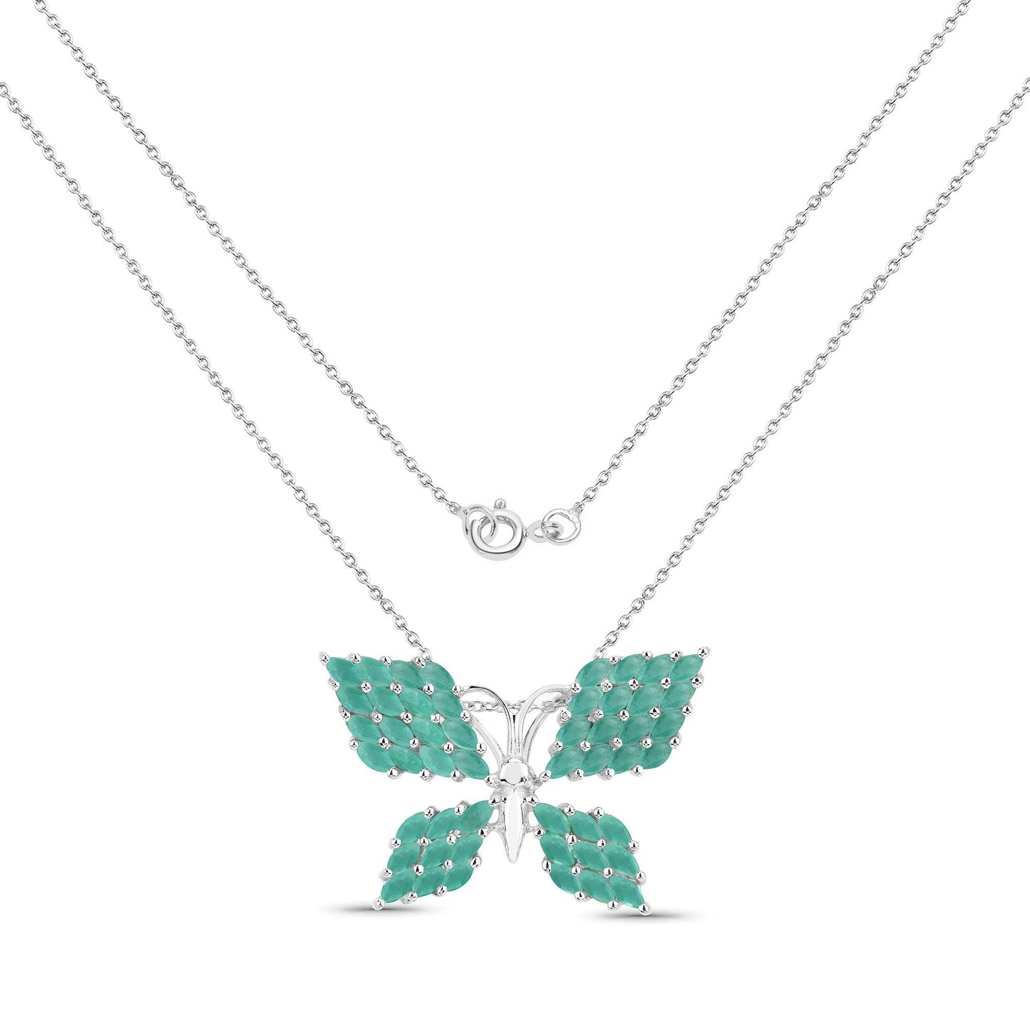 Pendentif en émeraude véritable de 3,12 carats en argent sterling .925