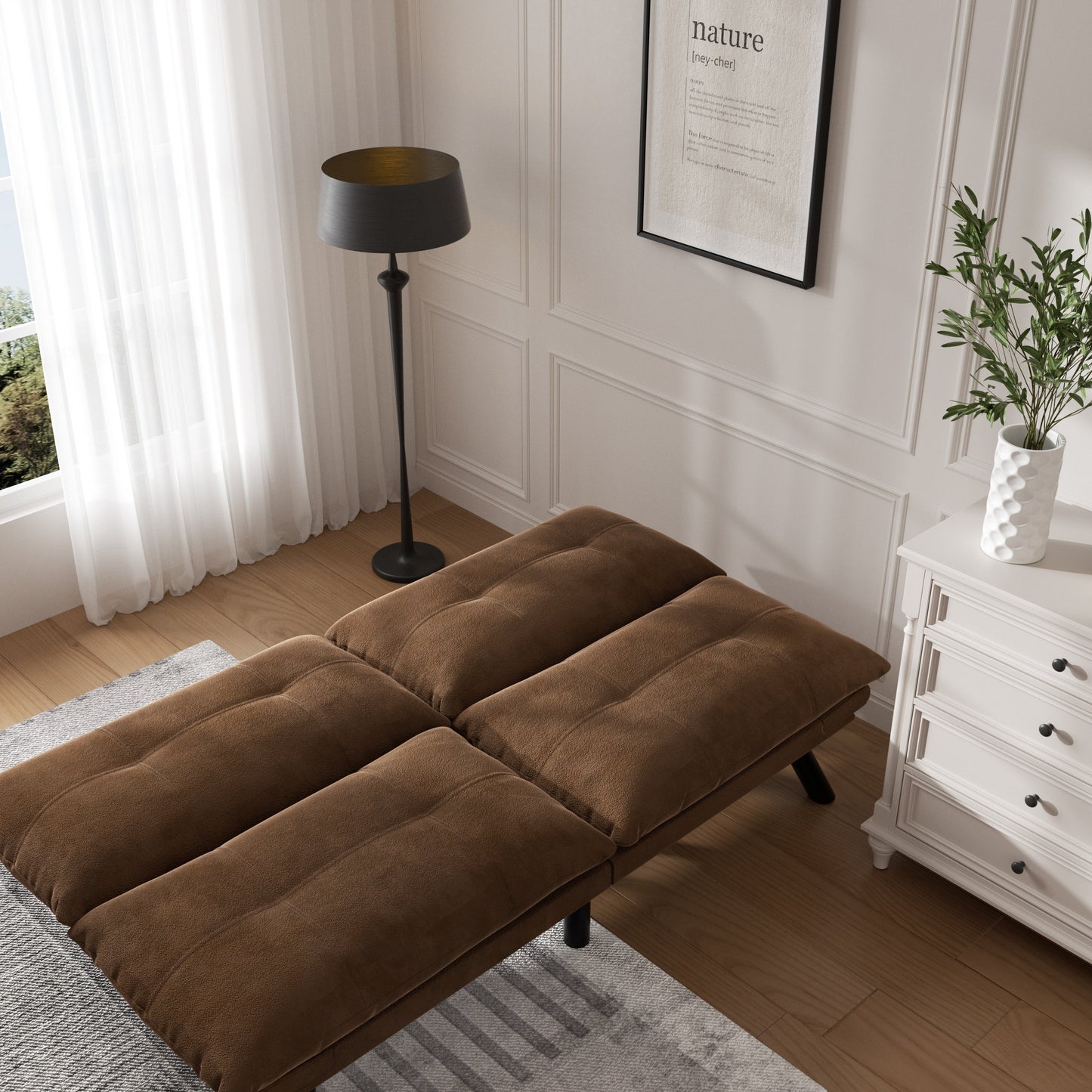 Sofá Cama Moderno Plegable Convertible Marrón