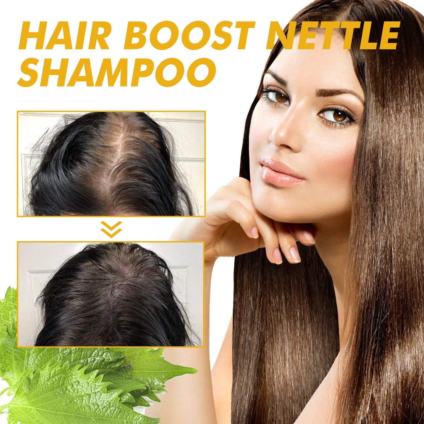 WIYUN Hair Boost Nettle Shampoo, Deep Cleansing Scalp Moisturizing Repair Solid Hair Dense Anti-Fall Smoothing Hair Care Shampoo - Korvel