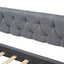 Cama nido tapizada de tamaño individual con dos cajones - Gris