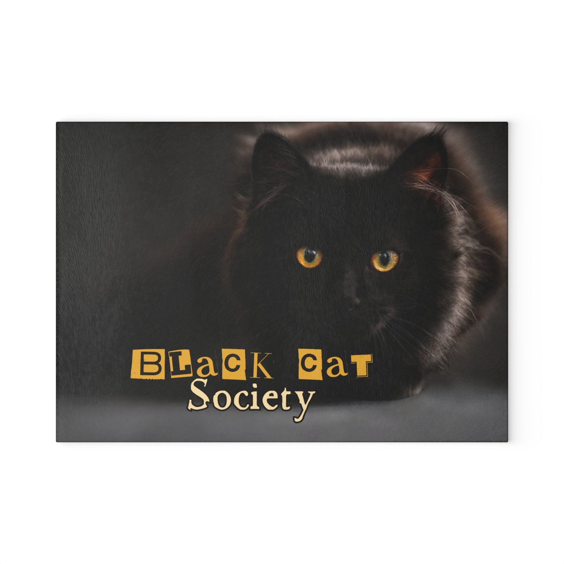 Charming Black Cat Society Glass Cutting Board - Korvel