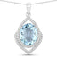 Colgante de Aguamarina y Diamante de 3.82 Quilates en Oro Blanco de 14K
