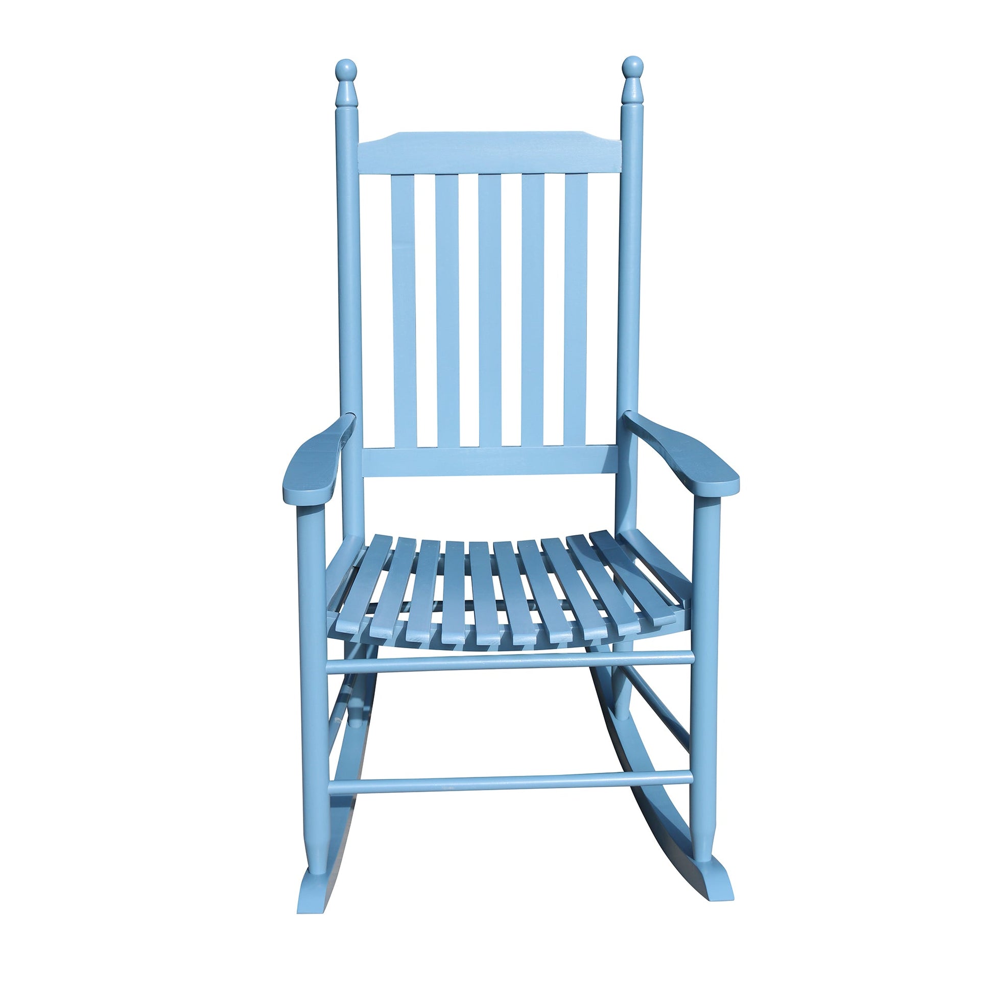 wooden porch rocker chair blue - Korvel