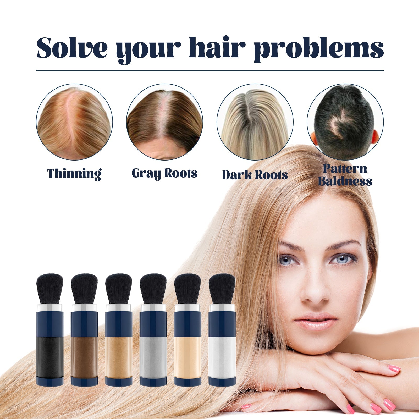 Color Fibers, Fill The Top Of Your Hairline With A Refreshing Fluffy Shade Powder - Korvel