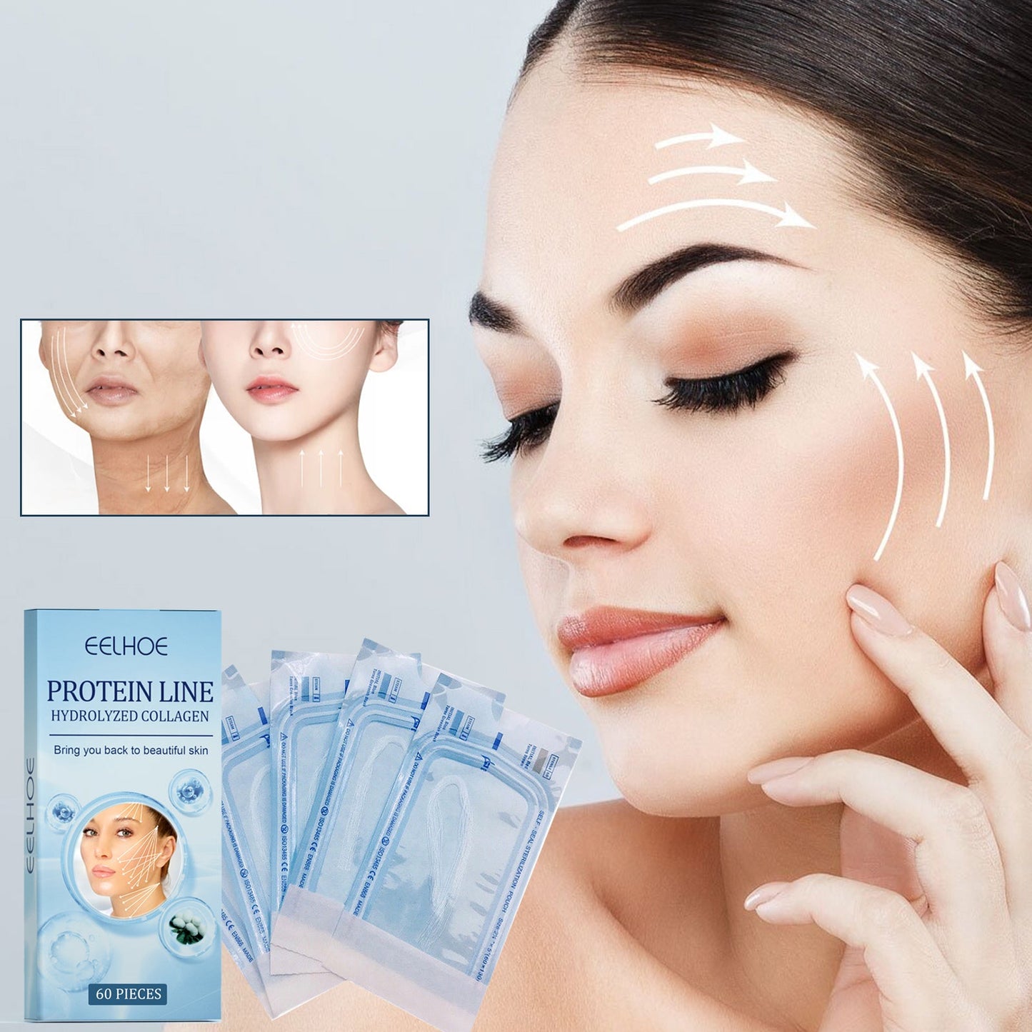 Línea Ascendente de Proteínas - Elevación de la Piel para Contornos Faciales