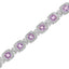 Bracelet de tennis en argent sterling .925 avec améthyste taillée en coussin et diamants - 7"