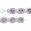 Bracelet de tennis en argent sterling .925 avec améthyste taillée en coussin et diamants - 7"