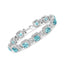 Pulsera de tenis de plata esterlina .925 con topacio azul y diamantes - 7"