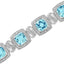 Pulsera de tenis de plata esterlina .925 con topacio azul y diamantes - 7"
