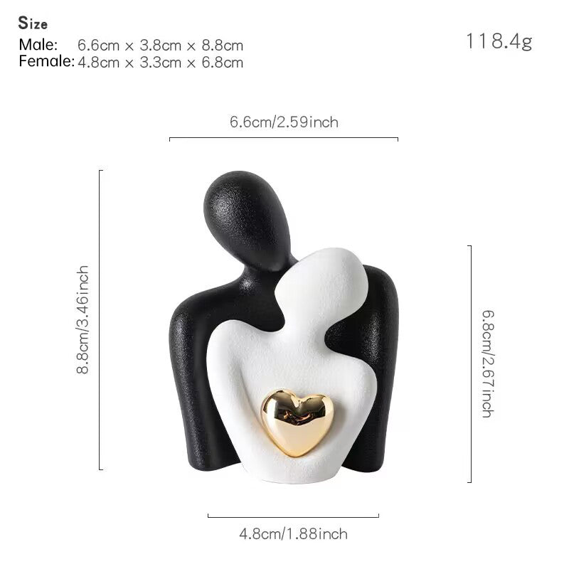 Creative couple figure decoration Newlywed home decoration Lover sculpture decoration figure desktop living room bookshelf decor - Korvel