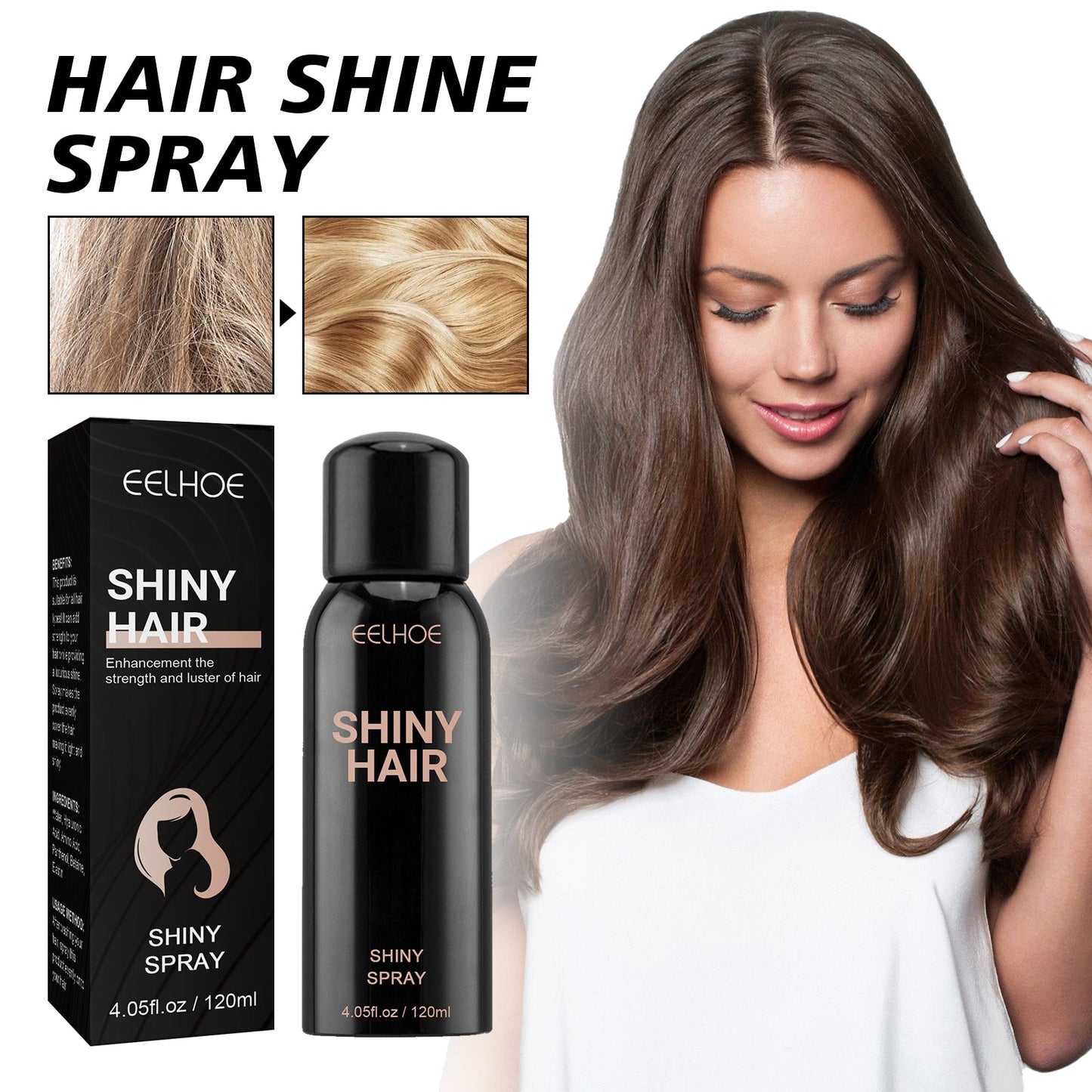 Hair Shine Spray Repair Dry And Irritated Hair Moisturizing Hair Treatment Spray For Damaged Hair - Korvel