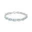 Pulsera de Tenis de Plata Esterlina .925 con Topacio Azul y Acentos de Diamante - Tamaño 7