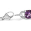Bracelet de tennis en argent sterling .925 avec améthystes et diamants - Taille 7