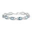 Bracelet de tennis en argent sterling .925 avec topaze bleue et diamants - 7"