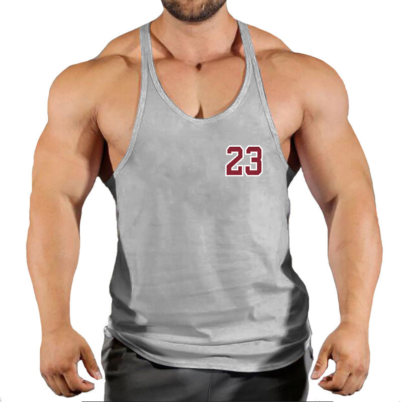Sportswear vest men's round neck men's cotton vest loose shoulder sleeveless basketball suit - Korvel
