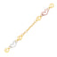 14k Tri-Color Gold Anklet with Heart Stations