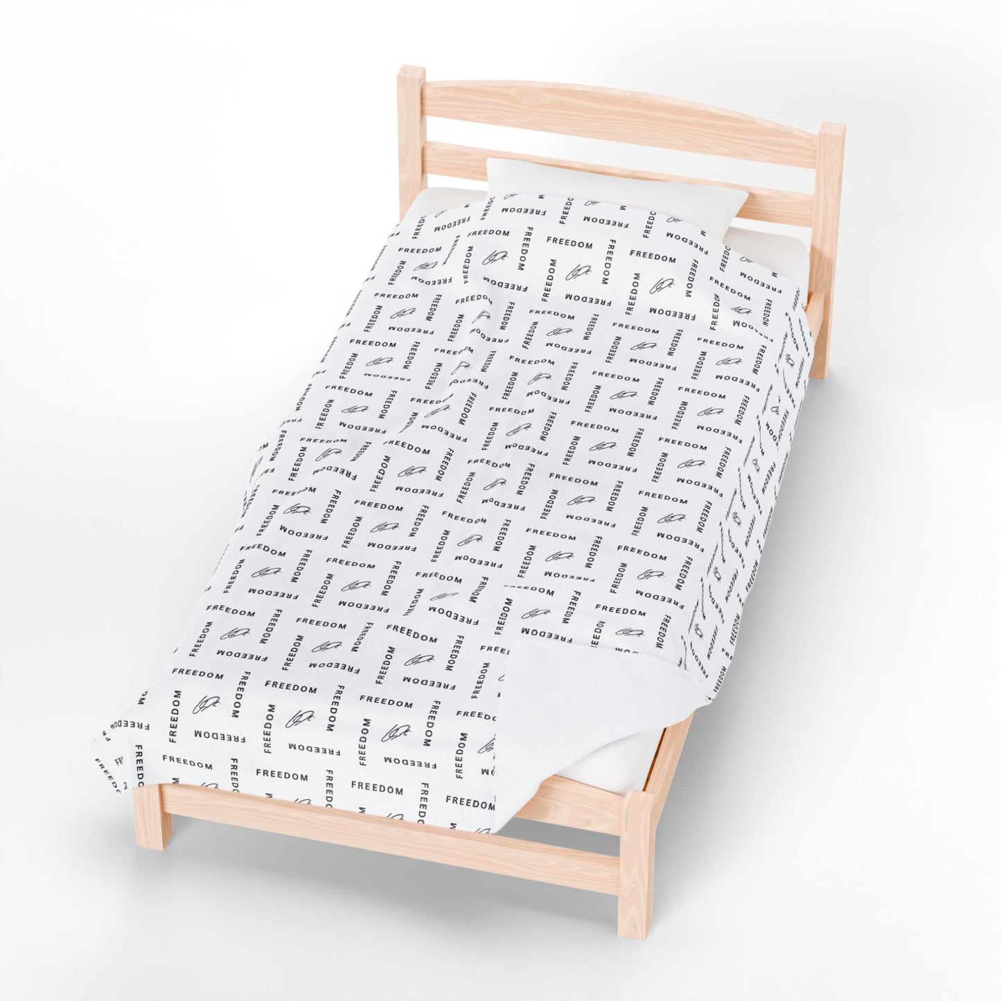 Couverture en velours noir et blanc Freedom – Plaid ultra-doux