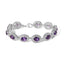 Bracelet en Argent Sterling avec Améthystes Ovales et Halo de Diamants