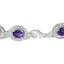 Bracelet en Argent Sterling avec Améthystes Ovales et Halo de Diamants