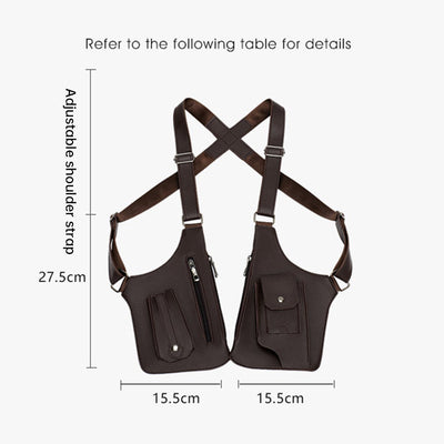 A medieval - style leather harness bag that is an anti - theft wallet, phone pouch, and suitable for men's Viking  cosplay. - Korvel