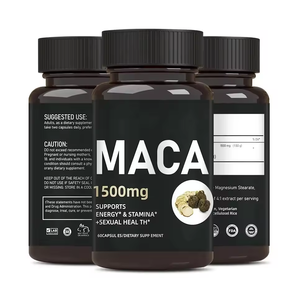 Maca Capsules  root herbal supplement maca extract energy stamina maca root extract capsules - Korvel