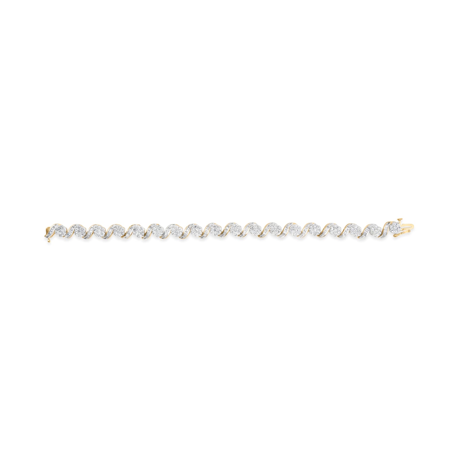 Bracelet en lien floral en or jaune 10k avec diamants - 5,00 cttw