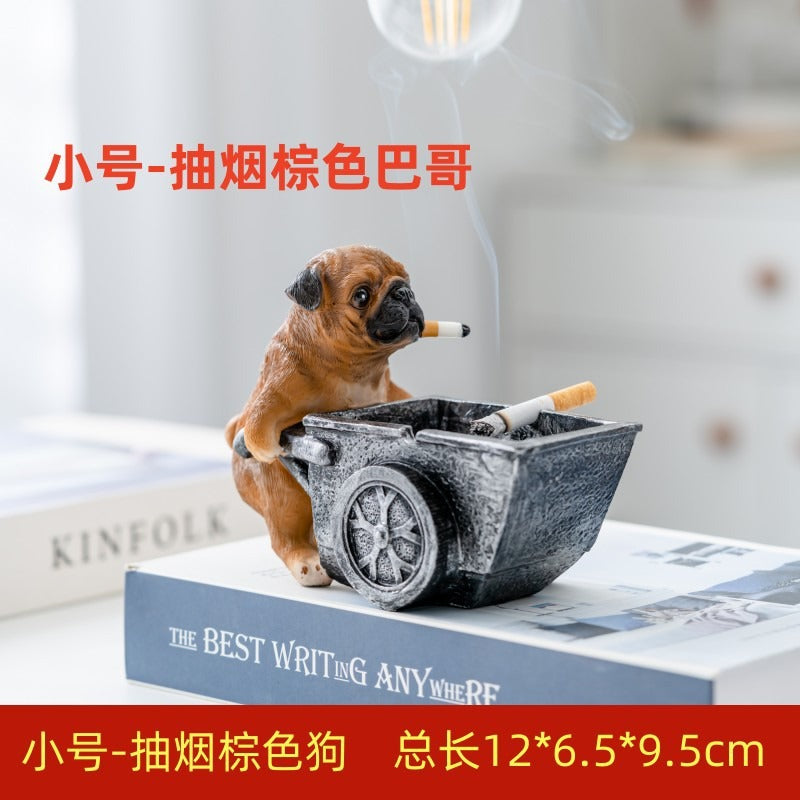 Puppy ashtray creative personality trend anti-fly ash home living room office anti-smoke resin ornaments - Korvel