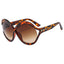 oversized round sunglasses for women leopard brown big frame sun glasses - Korvel