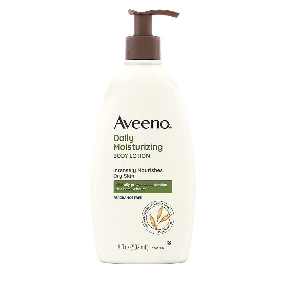 Aveeno Daily Moisturizing Body Lotion, Fragrance Free, 18 Fl Oz