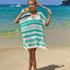 Tassel Openwork Striped V-Neck Cover Up - Korvel