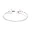 Bracelet jonc en argent sterling .925 avec améthystes marquises et diamants Fleur De Lis