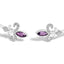 Bracelet jonc en argent sterling .925 avec améthystes marquises et diamants Fleur De Lis