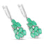 6.69 Carat Genuine Emerald and White Diamond Earrings