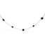 .925 Sterling Silver Checkerboard Cut Red Garnet Necklace - 22"