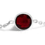 .925 Sterling Silver Checkerboard Cut Red Garnet Necklace - 22"