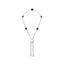 Bracelet Bolo en Argent Sterling .925 avec Garnet Rouge Sertie en Bezel