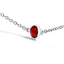 Bracelet Bolo en Argent Sterling .925 avec Garnet Rouge Sertie en Bezel