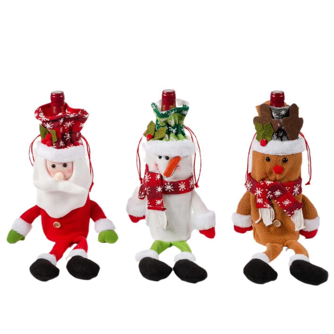 Cartoon Long Leg Elderly Wine Set Creative Christmas Decorations Decoration Home Table Wine Bottle Set - Korvel