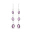 Boucles d'oreilles ovales en améthyste violette taillées en damier en argent sterling .925