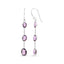 Boucles d'oreilles ovales en améthyste violette taillées en damier en argent sterling .925