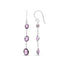 Boucles d'oreilles ovales en améthyste violette taillées en damier en argent sterling .925
