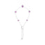.925 Sterling Silver Adjustable Bolo Bracelet with Purple Amethyst