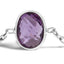 .925 Sterling Silver Adjustable Bolo Bracelet with Purple Amethyst