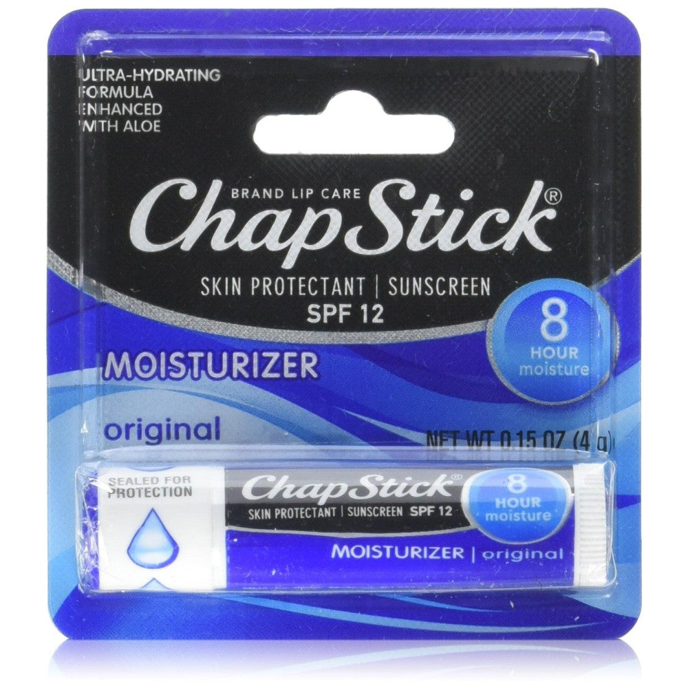 ChapStick Protección de Piel Protector Solar SPF 12 Hidratante Labial, Original