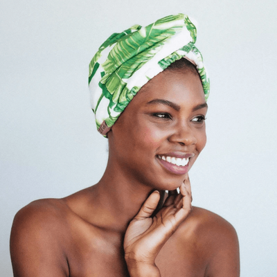 KitSch Quik Drying Hair Towel - Palm Design