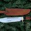 Custom Handmade Frontier Legend Bowie Knife – D2 Steel Blade & Leather Handle, 16" Length - Korvel